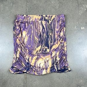 Purple/Yellow Marble Mini Skirt